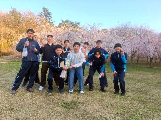 柔道部・お花見での写真